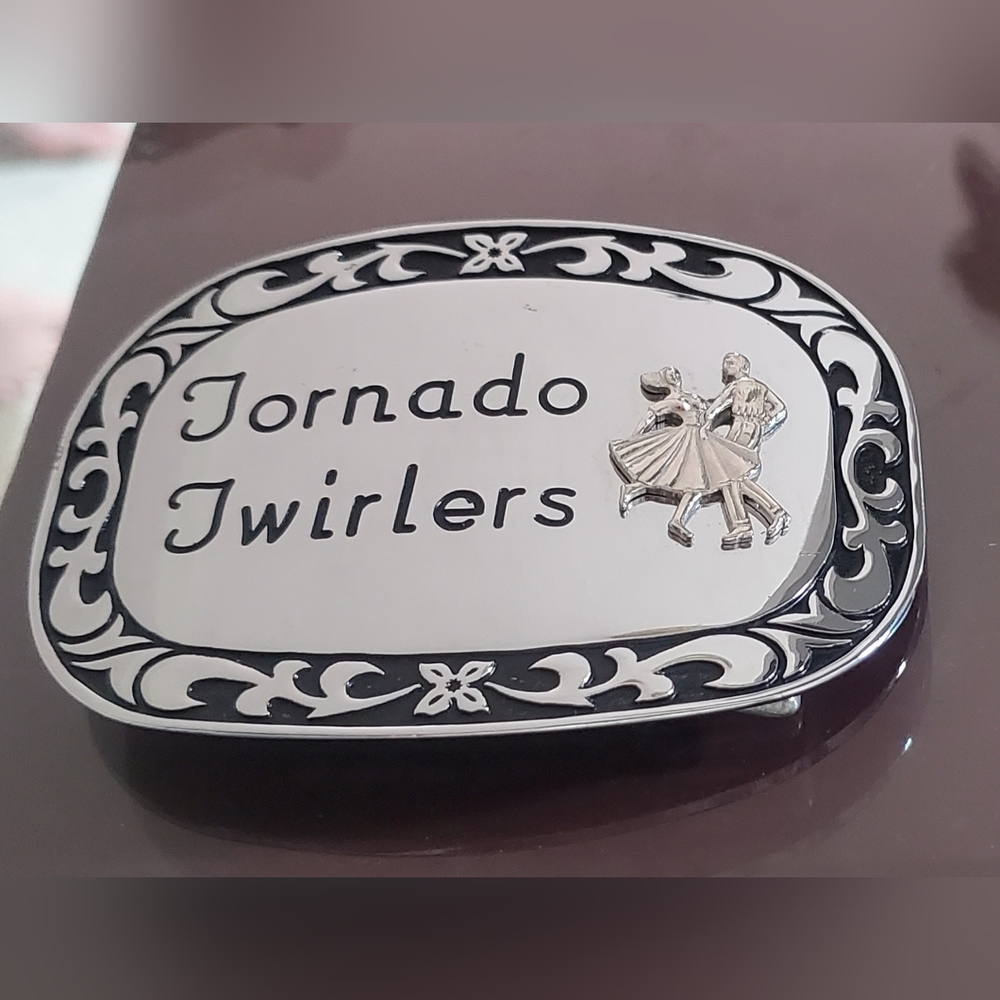 Tornado Twirlers Silver Belt Buckle